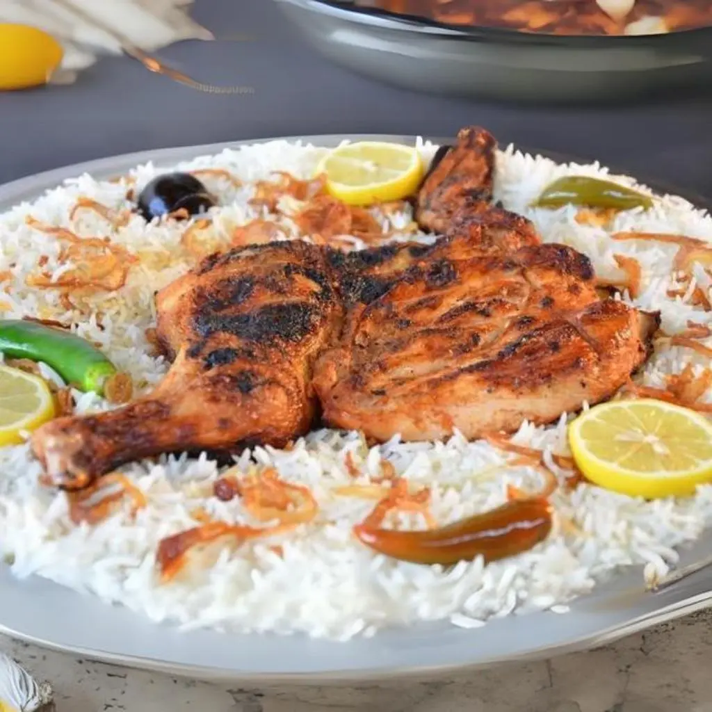 دجاج فحـم مع الأرز
